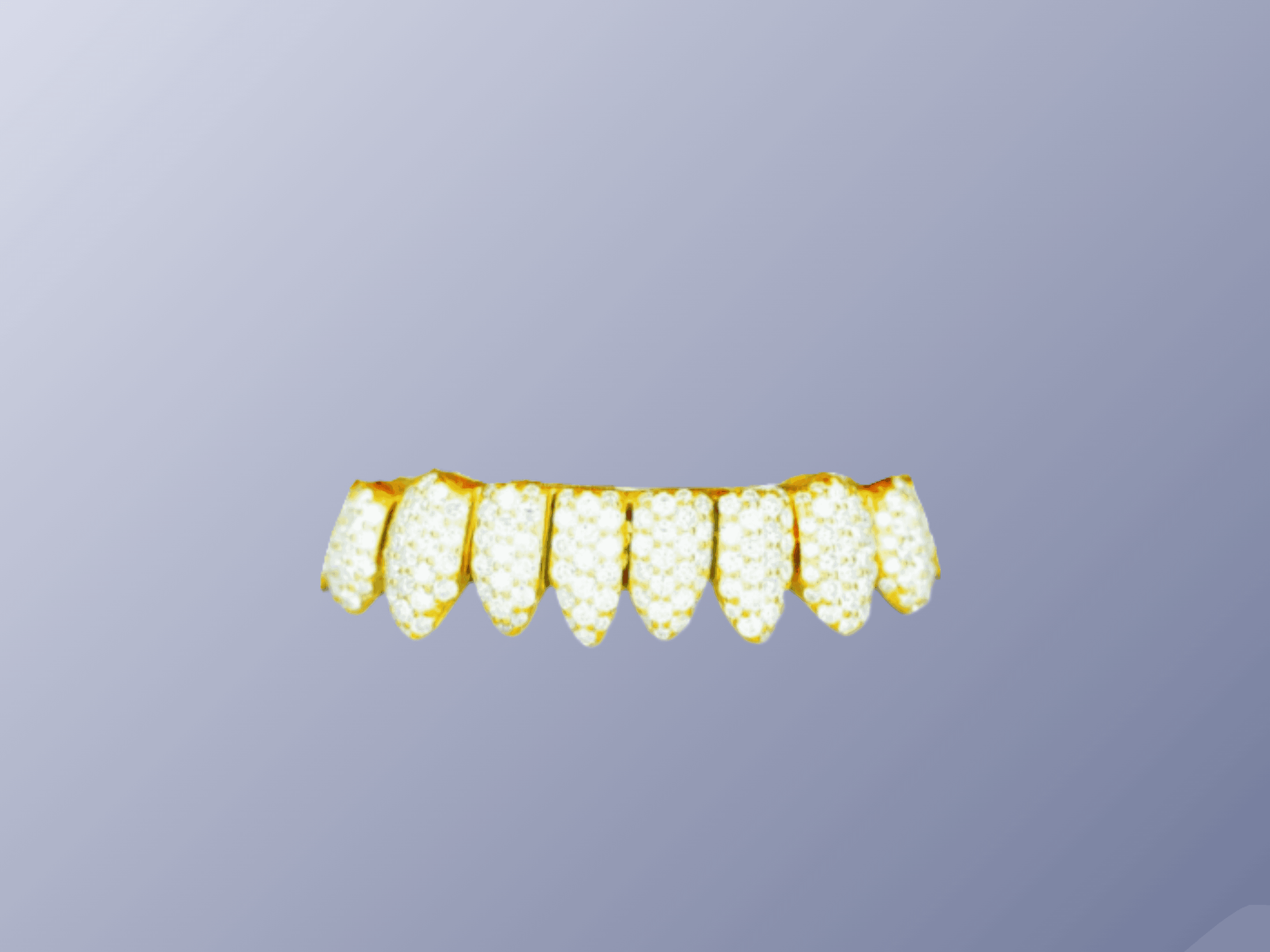  Gold Moissanite Grillz 8 on 8 Bottom