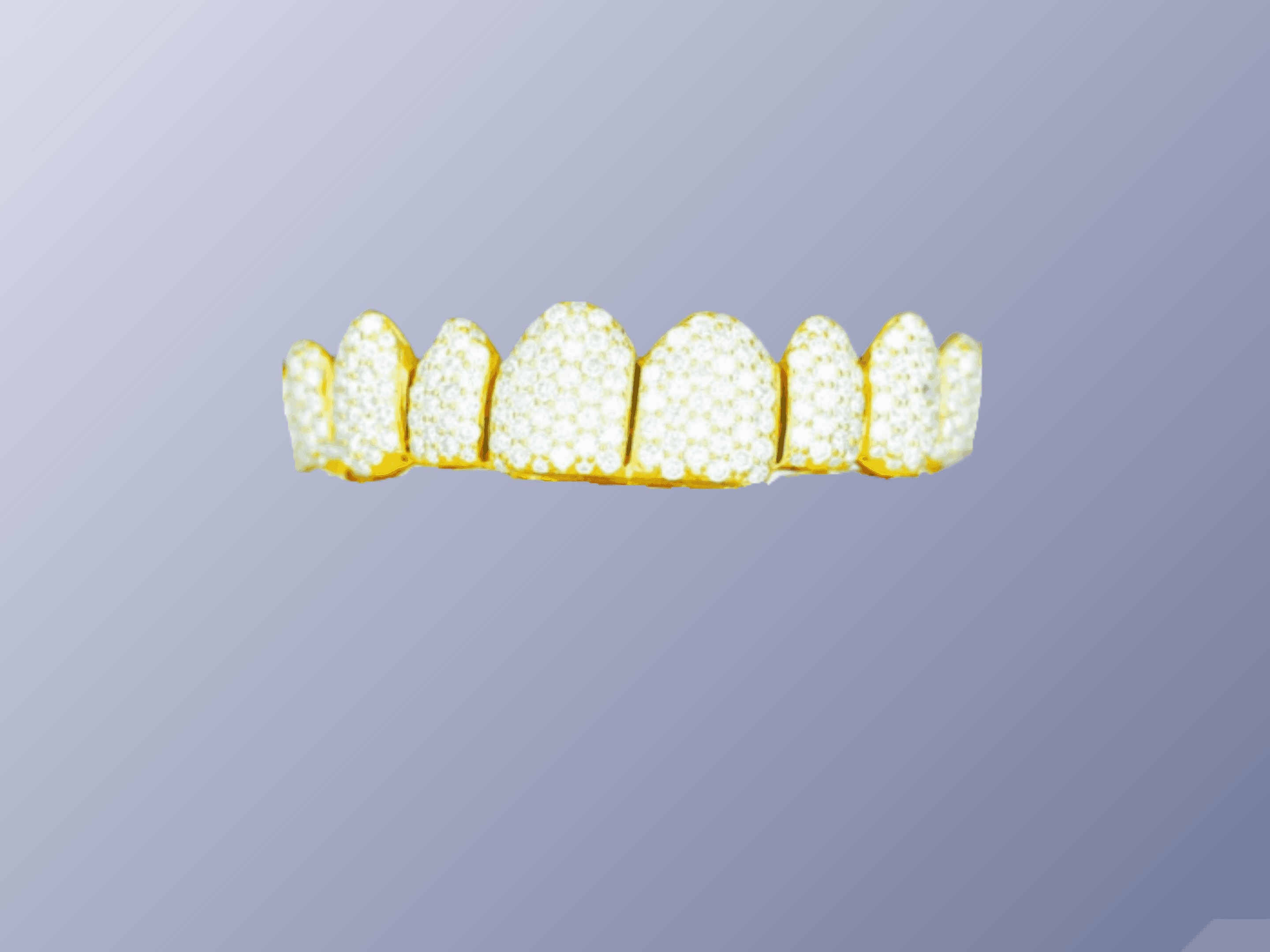  Gold Moissanite Grillz 8 on 8 Top